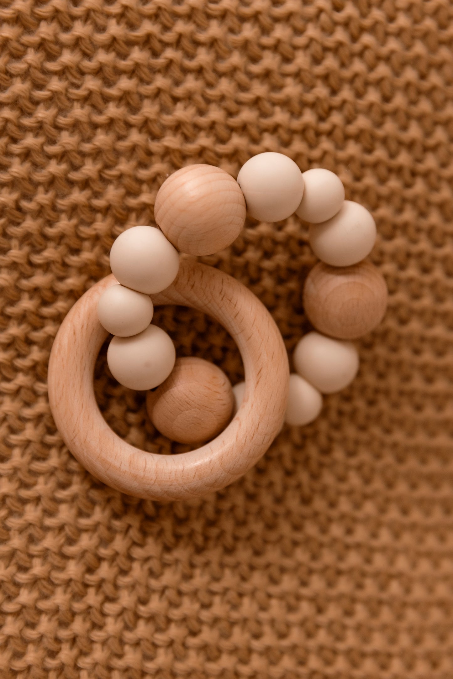 Silicone and Wood Teething Ring